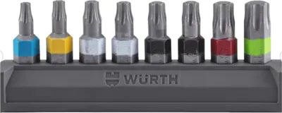 Produktbild von Würth 1/4 Zoll TX Bit Satz 8 Teile - Bitriegel Set 0614400060-1 x TX10 | 1 x TX15 | 2 x TX20 | 2 x TX25 | 1 x TX30 | 1 x TX40