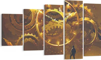 Produktbild von Bild auf Leinwand - Leinwandbild - Mechanismus Zahnrad - 100x60cm - Wand Bild - Wanddeko - Leinwanddruck - Bilder - Kunstdruck - Wanddekoration - Leinwand bilder - Wandkunst - EG100x60-3898