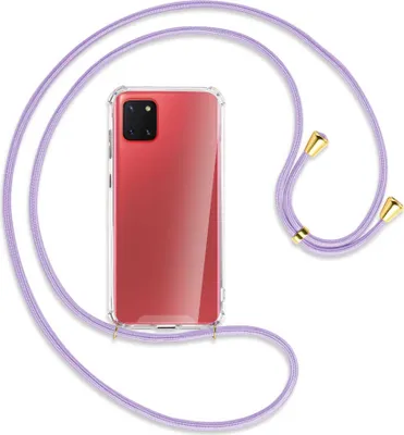 Produktbild von Handykette Backcover-Schutzhülle mit Band (Metall goldfarben) für Samsung Galaxy Note 10 Lite - violett