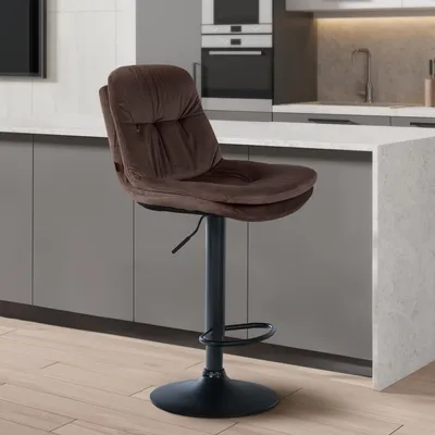 Produktbild von Barhocker HLO-CP325 Samt schwarz  braun