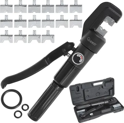 Immagine prodotto di Pinza crimpatrice idraulica manuale , kit pinza pressatrice per terminali elettrici, pinza per connettore 4-70 mm² con matrici intercambiabili,6 tonnellate, Geko