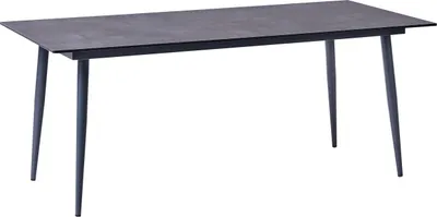 Produktbild von BELIANI Gartentisch Grau u. Dunkelgrau HPL-Platte Steinoptik Rechteckig 180x90 cm mit Metallgestell Aluminium Modern Outdoor Esstisch für 6 Personen