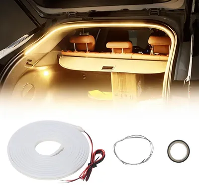 Immagine prodotto di Striscia LED da 2 metri per illuminazione del bagagliaio, con sensore, luce bianco caldo, 12V, impermeabile