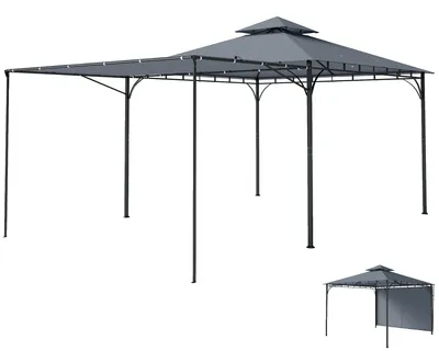 Produktbild von Outsunny Pavillon 3,2x3,2 m Stabil Winterfest Gartenpavillon mit Doppeldach