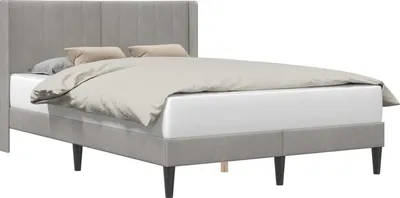 Immagine prodotto di vidaXL Letto con testiera Grigio chiaro 140 x 190 cm Velluto