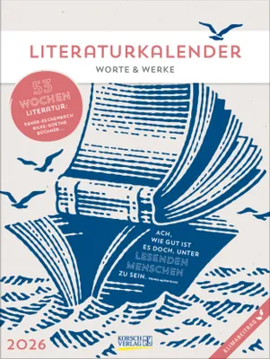 Produktbild von Wandkalender 2026 Literaturkalender Format 24x32cm, Bild-Wochenkalender. Klimaneutrale Herstellung.