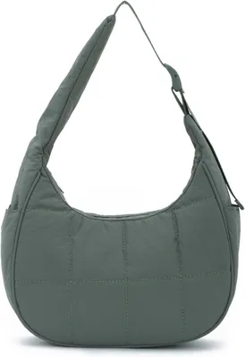Produktbild von Schultertas Damen klein, gewattetes Nylon, verstellbarer Schulterriemen, modisches Accessoire