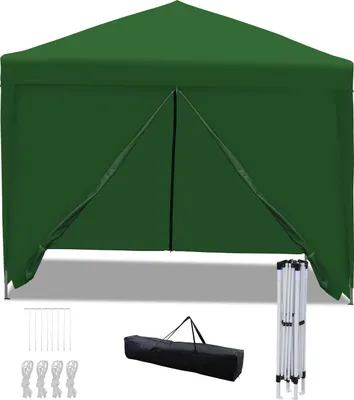 Obrázek produktu pro Izrielar 3x3 m skládací pavilon vodotěsný s taškou, skládací pavilon zahradní stan pro zahradu a venkovní použití, zelený