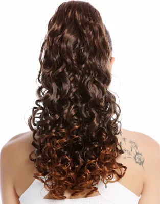 Produktbild von WIG ME UP Zopf Pferdeschwanz Voluminös Locken Kastanie Braun 19AXL-V-2T30
