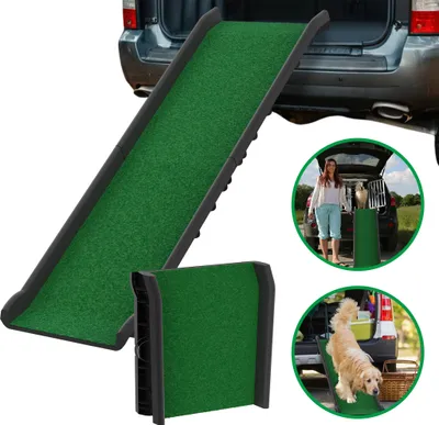 Produktbild von UISEBRT Hunderampe für Auto, klappbar mit Anti-Rutsch-Oberfläche, für SUV, LKW & Outdoor-Treppen, max. 90 kg, 156x40 cm