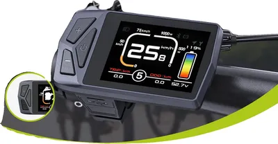 Zdjęcie produktu dla Wyświetlacz do roweru elektrycznego, kompatybilny z silnikami BAFANG, wodoodporny (IP67), EKD01 (Bluetooth 0–9 PAS) BAFANG UART