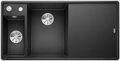 Produktbild von BLANCO AXIA III 6 S-F, SILGRANIT® PuraDur®, anthrazit, Becken links, mit Holzschneidbrett