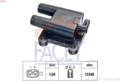 Produktbild von FACET 9.6487 Zündspule für KIA Picanto (SA) für HYUNDAI GETZ (TB)