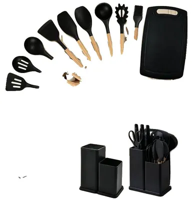 Imagen del producto de Juego de cuchillos de cocina, diseño ergonómico, accesorios multifuncionales, 19 piezas