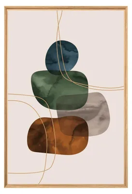 Image de Tableau mural encadré carré abstrait 65x97 cm, Tableau mural moderne pour décoration intérieure
