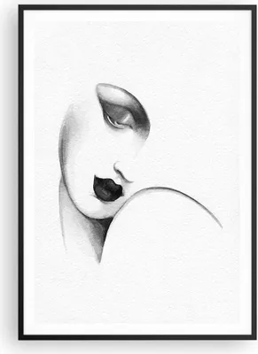 Produktbild von Gerahmtes Poster - Schwarzer Rahmen - Porträt Frau Skizze - 70x100 cm - Wand Bild - Wanddeko - Wandbilder - Kunstposter - Wandposter - Bilderrahmen - Bilder - Kunstdruck - P2BPA70x100-4475