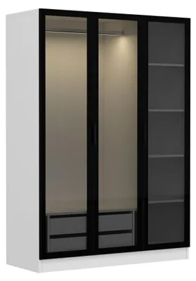 Produktbild von Gerrei - Kleiderschrank 3 Türen, 135x52 cm Weiß, Garderobe