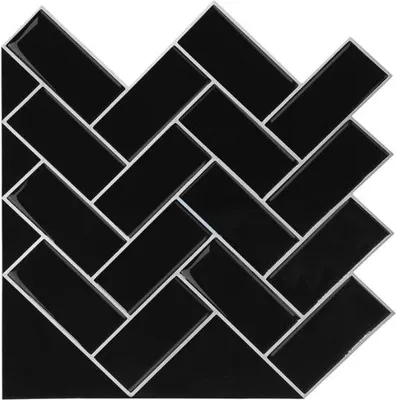 Produktbild von Famanu Wandsticker 3D Steinoptik - 10 Stück - Schwarz