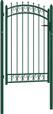 Obrázek produktu pro vidaXL Branka do oplocení EMMEN s hroty, ocel, 103 x 117 cm, zelená