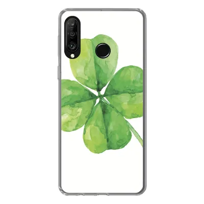 Produktbild von MuchoWow® Handyhülle Schutzhülle Hülle für Huawei P30 Lite Vierblättriger Klee - Aquarell - Pflanze Silikon Softcase Handy Hülle - Handyhülle