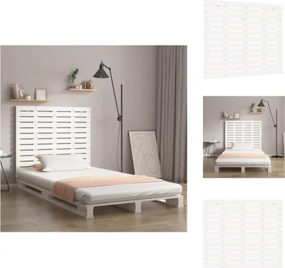 Produktbild von vidaXL Wand-Kopfteil Weiß 146x3x91,5 cm Massivholz Kiefer -  Kopf- & Fußenden