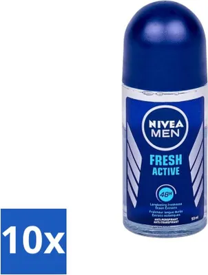 Image de Nivea - Fresh Active Roll-On - Anti-transpirant - efficacité 48h - 50 ml - pack avantage - 10 pièces