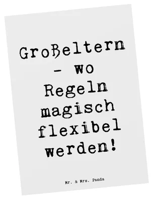 Produktbild von Mr. & Mrs. Panda Postkarte Spruch Großeltern Magie - Weiß - Geschenk, Freude, Enkelkinder, Geschenke, bildkarte, Ansichtskarten, Postkarten, Weisheit, Grußkarte, Liebe