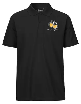 Produktbild von Huuraa Herren Polo Shirt Kompanieführer Schützenfest S Black Bio Baumwolle Fairtrade Poloshirt Geschenkidee