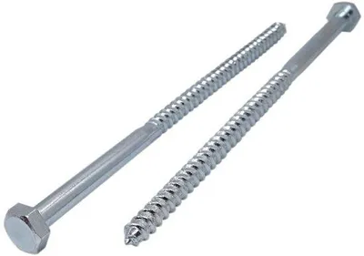 Zdjęcie produktu dla Zestaw śrub do drewna, ocynkowanych, sześciokątnych, M10 x 240 mm, zgodnych z normą DIN 571 - Trwałe i wszechstronne rozwiązanie do każdego projektu