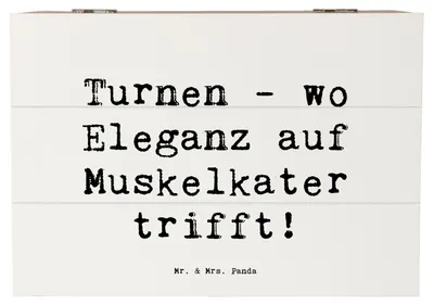 Produktbild von Mr. & Mrs. Panda Box Spruch Turnen Eleganz 22 x 15 cm - Weiß - Geschenk, Teamsport, Sportler, Gemeinschaft, fotobox, Schatzkiste, Kiste, mit Deckel, Sportart, Grazie