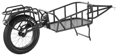 Image de Remorque à vélo VEVOR, capacité de charge de 32 kg, remorque à vélo, construction à fermeture rapide avec attache universelle, roues de 50,8 cm, convient à la plupart des roues de vélo, cadre en acier carbone