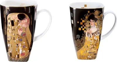 Produktbild von 2er Set Gustav Klimt Becher Set 1 Der Kuss + Adele Bloch-Bauer Goebel Porzellan