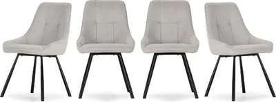 Image de CALICOSY - Chaises en lot de 4 en tissu avec pieds en metal H85 cm - NORY