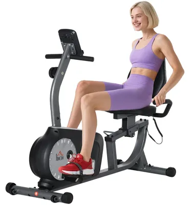 Produktbild von Heimtrainer - Liege-Ergometer - Magnetischer Widerstand - LCD-Display - 8 Widerstandsstufen - Für Beintraining - Mehrfarbig