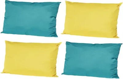 Produktbild von JACK 4x Outdoor Lounge Kissen 30x50cm viele Farben Dekokissen inkl. Füllung Wasserfest Sitzkissen Garten Stuhl, Farbe:2x Gelb - 2x Petrol