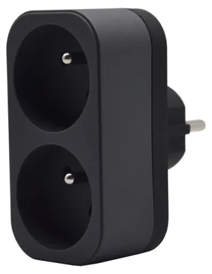 Image de Biplite 2P 16 A gris anthracite - adaptateur électrique 230 V max 3680 W