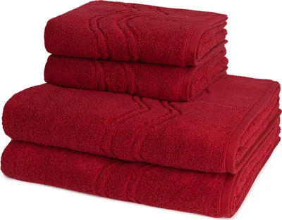 Produktbild von Ross Cashmere feeling 2 X Handtuch 2 X Duschtuch im Set Walkfrottee aus Baumwolle 520 g/m², Weich saugstark mit Aufhänger Kordel, Wellenmuster und gewebte Bordüre elegant
