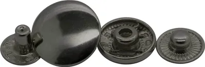 50 Stk Druckknopf Set rund S-Feder Verschlüsse Schnappknopf Metall Größen 12,5mm anthrazit