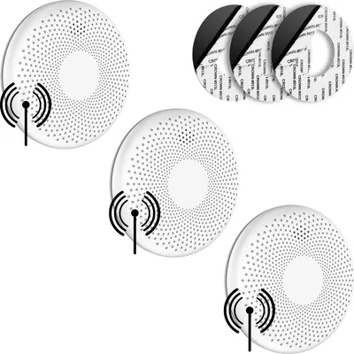 Produktbild von SAVS CS11R Vernetzbarer kombinierter Rauch und CO Melder 3er-Pack – 10 Jahre Batterie – Extra dünnes Design – Kein LED-Licht – Montage ohne Bohren