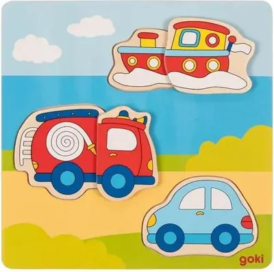 Produktbild von goki Standard Einlegepuzzle 3D Effekt Fahrzeuge