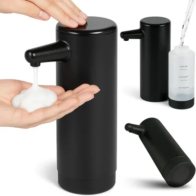 Produktbild von Schaumseifenspender schwarz, Pumpmechanismus, 250 ml, für Badezimmer und Küche