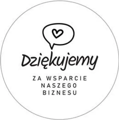 Obrázok produktu pre Biele okrúhle nálepky "Ďakujeme za vašu podporu..."