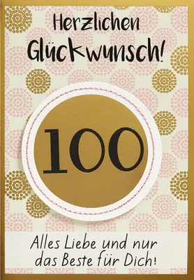 Produktbild von 100 Geburtstag  Glückwunschkarte im Format 115x17cm mit Briefumschlag