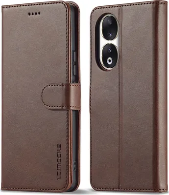 Produktbild von Hülle für Honor 90, Klapphüllen Brieftasche Leder Magnetverschluss Ständer Schutzhülle Braun