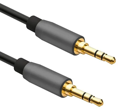 Produktbild von helos Anschlusskabel, Klinke 3,5mm Stecker/Stecker 3 Pin, PREMIUM, 0,5m, schwarz