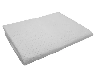 A folded white fabric product with a dotted texture, presented on a white background.
