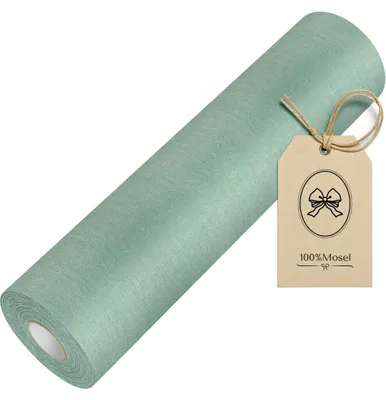 Productafbeelding van 100% Mosel vilt tafelkleed, in eucalyptusgroen (30 cm x 25 m), tafelband