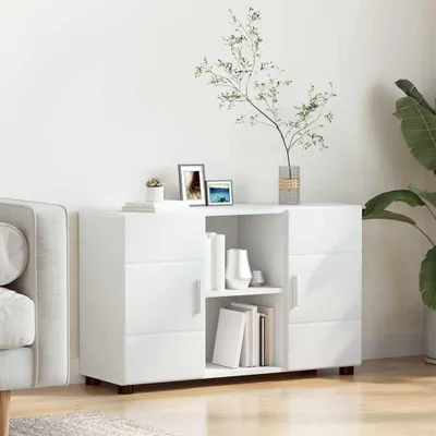 Zdjęcie produktu dla Maison Exclusive – kredens FLORIN biały 88,5 x 30,5 x 55,5 cm materiał drewnopochodny