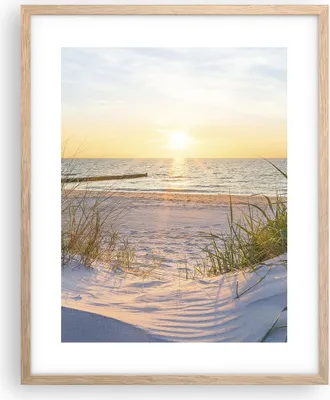 Produktbild von Gerahmtes Poster - Rahmen in heller Eiche - Düne Strand Meer - 40x50 cm - Wand Bild - Wanddeko - Wandbilder - Kunstposter - Wandposter - Bilderrahmen - Bilder - Kunstdruck - Wandbild - P2NPA40x50-3989