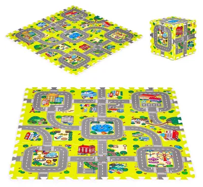 Produktbild von Schaumstoffmatte für Kinderstadt, 9 Elemente, 90,5 x 90,5 cm IPLAY